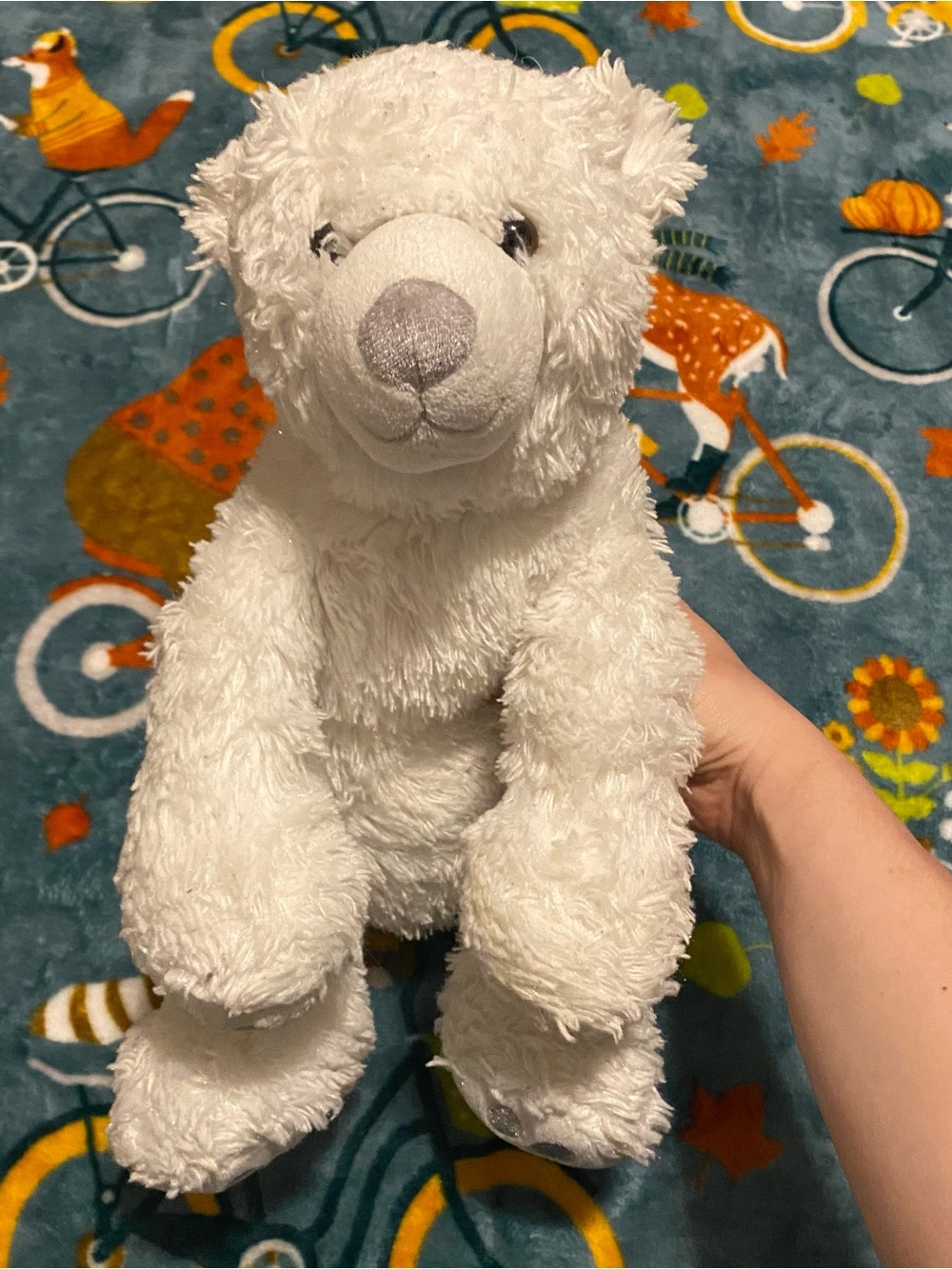 Retired Snowflake Sparkle Arctic Polar Bear Build-A-Build Plush Stuffed Animal